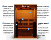 Medical Breakthrough 6 Ultra 2 Person Full-Spectrum Infrared Sauna - Fast Heating, Natural Hemlock, Audio System image 2