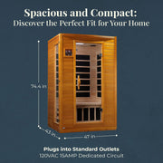 Andora 2-Person Low EMF FAR Infrared Sauna in Canadian Hemlock image 3