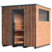 Auroom Garda 6-Person Outdoor Traditional Sauna Cabin Kit w/ Thermo-Pine Wood