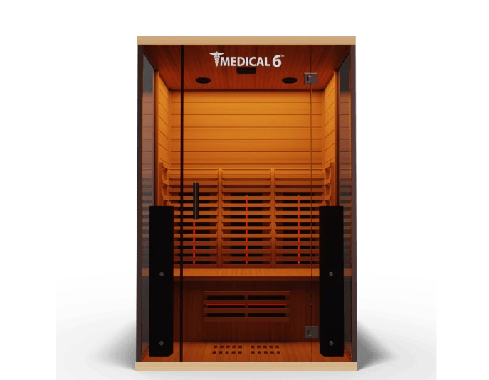 Medical Breakthrough 6 Ultra 2 Person Full-Spectrum Infrared Sauna - Fast Heating, Natural Hemlock, Audio System