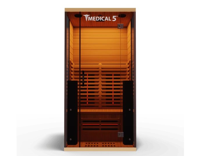 Medical Breakthrough 5 Ultra 1 Person Full Spectrum Infrared Sauna – Skin Rejuvenation, Integrated Audio & Premium Hemlock