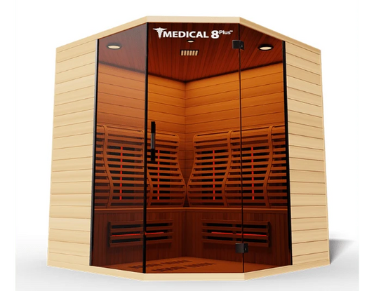 Medical Breakthrough 8 Ultra 3-4 Person Full Spectrum Infrared Sauna - 13 Heaters, 6-Person Capacity, Hemlock
