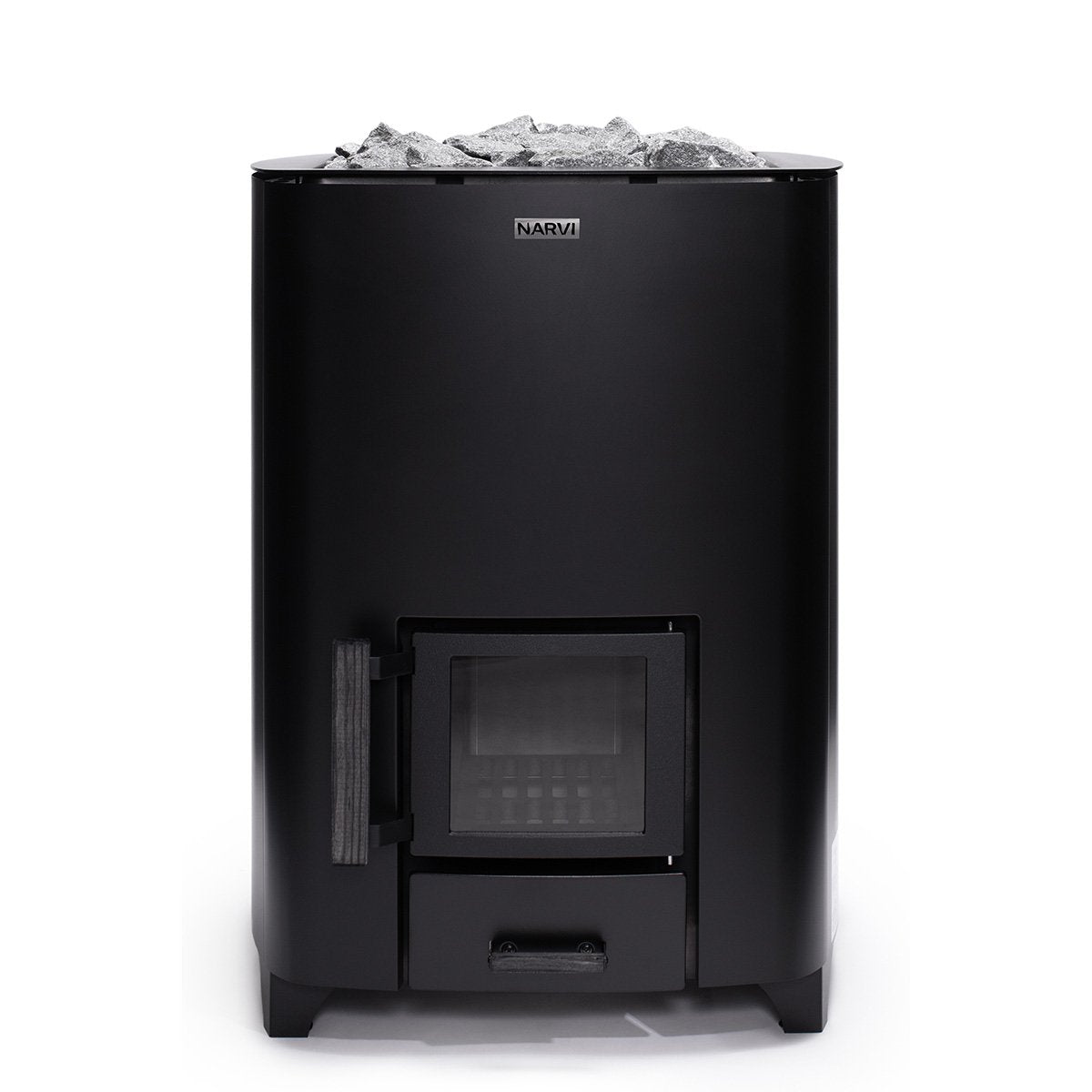 Narvi NC 20 Black 16kW Wood-Burning Sauna Heater - Durable Steel, Adjustable Feet, CE-Certified