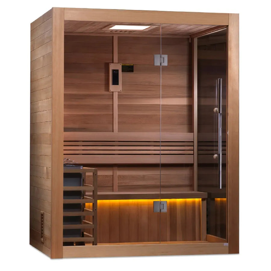 Golden Designs "Hanko Edition" 2-3 Person Indoor Traditional Sauna - Canadian Red Cedar