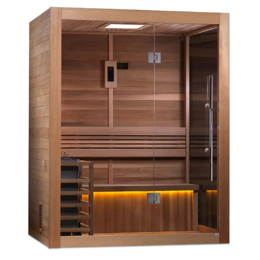 Golden Designs "Hanko Edition" 2-3 Person Indoor Traditional Sauna - Canadian Red Cedar