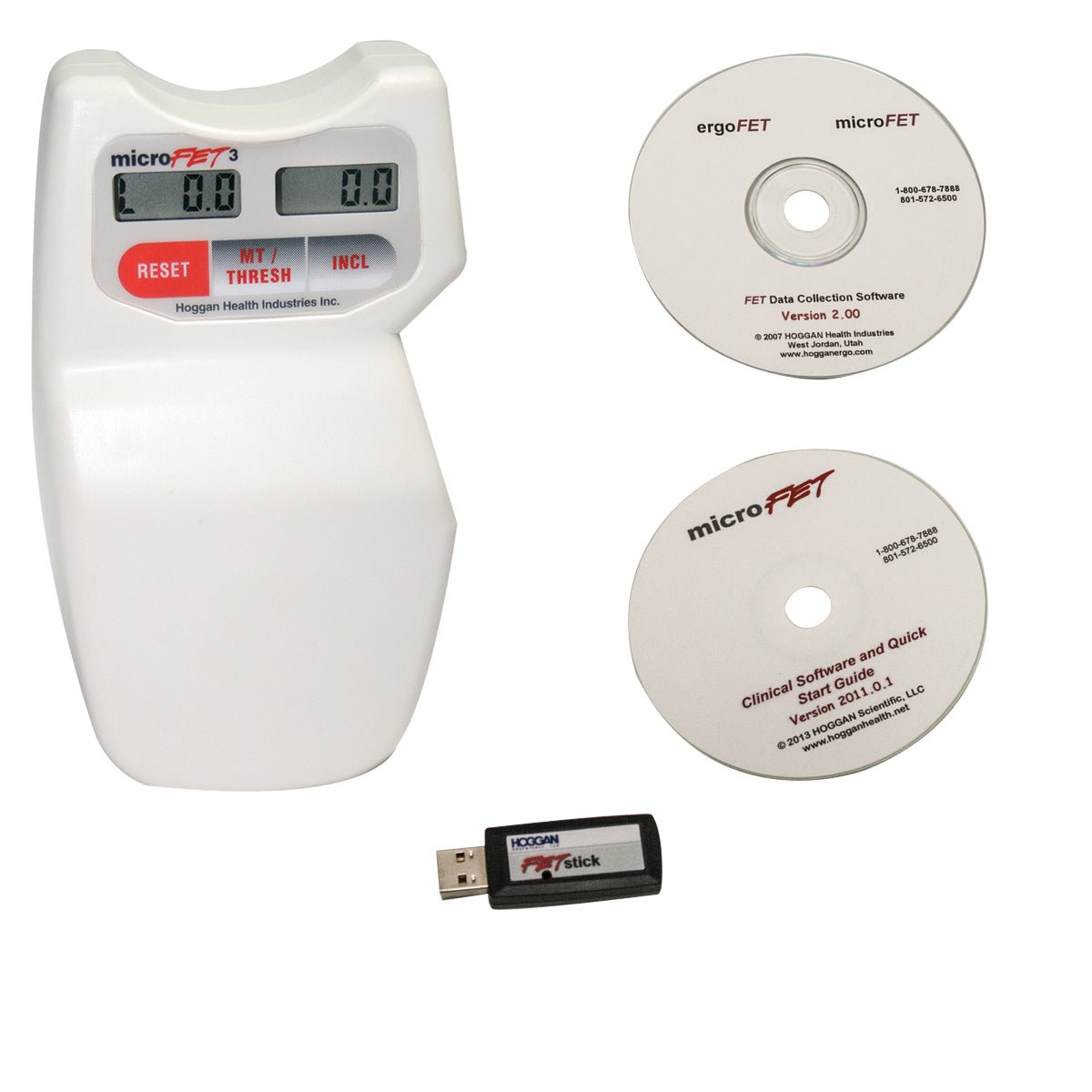 MicroFET3 Dynamometer and ROM Inclinometer with Clinic and Data Software
