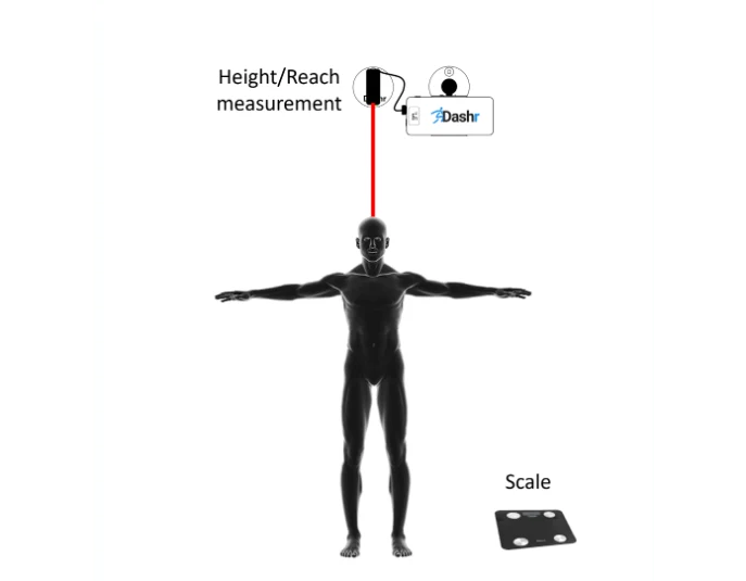 Dashr Bio LITE Biometric Measurement System - Compact Jump Setup, Bluetooth Scale, App Integration