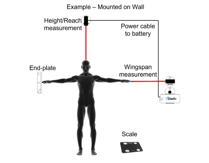 Dashr BioStation Biometrics System - Accurate Height, Weight, Reach & Wingspan Measurements