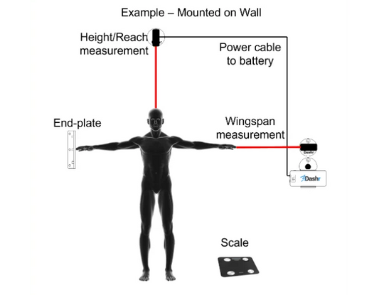 Dashr BioStation Biometrics System - Accurate Height, Weight, Reach & Wingspan Measurements