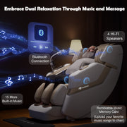 KoziSense KZ-313 Heated Massage Chair (White) Jade Stone image 8
