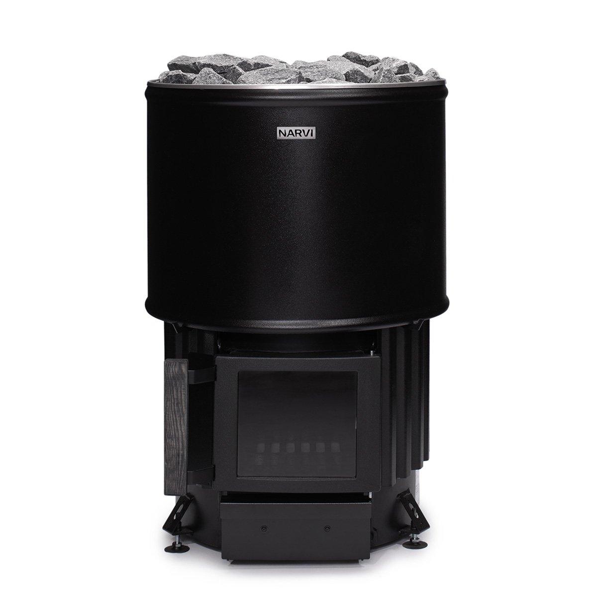 Narvi Luosto 16kW Wood-Burning Sauna Heater for 283-706 cu. ft. Rooms, Stylish, CE-Certified