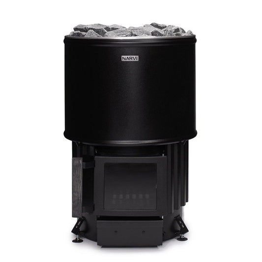 Narvi Luosto 16kW Wood-Burning Sauna Heater for 283-706 cu. ft. Rooms, Stylish, CE-Certified