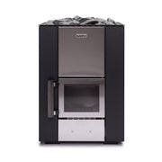 Narvi Kuru 16kW Wood-Burning Sauna Heater Stove - Stylish Black Steel Design, Made in Finland