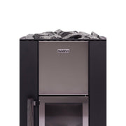 Narvi Kuru 16kW Wood-Burning Sauna Heater Stove - Stylish Black Steel Design, Made in Finland image 3