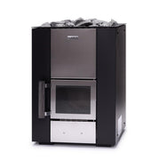 Narvi Kuru 13kW Wood-Burning Sauna Heater Stove - Stylish Black Steel Design, Made in Finland image 2