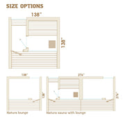 Auroom Natura 5-Person Outdoor Traditional Sauna Cabin w/ Changing Room image 4