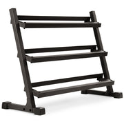 XMark 10-Pairs, 5 to 50 lbs. Hex Dumbbells Includes 3-Tier Storage Rack image 3