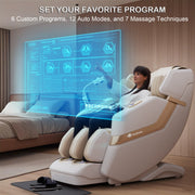 KoziSense KZ-313 Heated Massage Chair (White) Jade Stone image 5