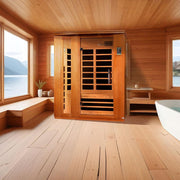 Dynamic Lugano Elite 3-Person Ultra Low EMF FAR Infrared Sauna - Canadian Hemlock image 4