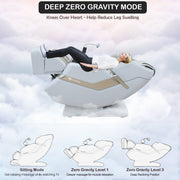 KoziSense KZ-313 Heated Massage Chair (White) Jade Stone image 4