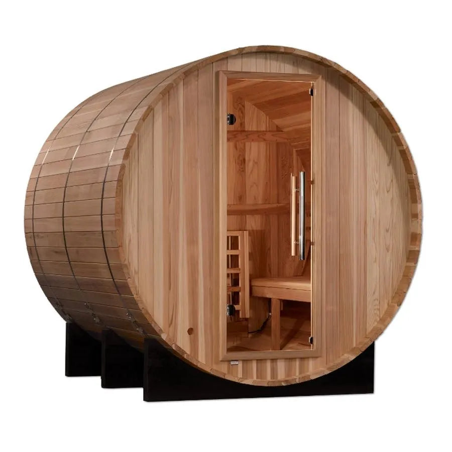Golden Designs "Arosa" 4 Person Barrel Traditional Sauna - Pacific Cedar