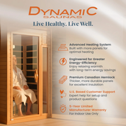 Barcelona 1- to 2-Person Low EMF FAR Infrared Home Sauna image 3