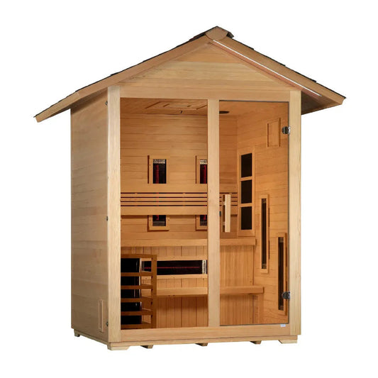 Golden Designs "Carinthia" 3 Person Hybrid Outdoor Sauna - Canadian Hemlock