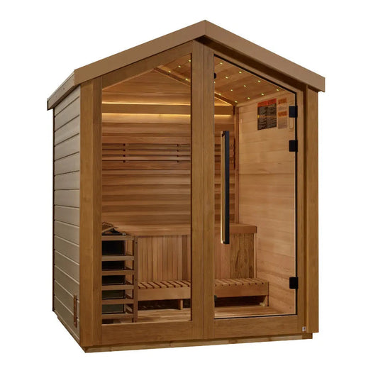 Golden Designs "Savonlinna" 3 Person Outdoor Traditional Sauna - Canadian Red Cedar