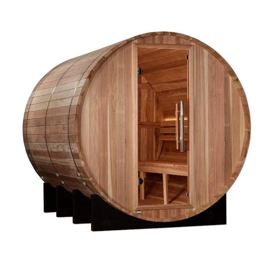 Golden Designs "Klosters" 6 Person Barrel Traditional Sauna - Pacific Cedar