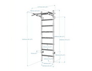 BenchK 221B Wall Bars Swedish Ladder - Beech Wood & Steel Gymnastic Ladder with 6-Grip Pull-Up Bar, 150 kg Capacity image 2