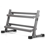 XMark 10 to 50 lbs. Rubber Hex Dumbbell Pairs Includes 2-Tier Storage Rack image 3