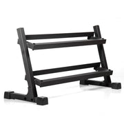 XMark 10 to 50 lbs. Rubber Hex Dumbbell Pairs Includes 2-Tier Storage Rack image 4