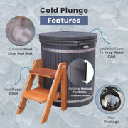 1-Person Cold Plunge Tub, 118 Gallon, 37.5" x 33.25" image 6