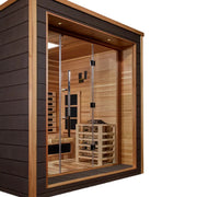 Golden Designs Visby 3 Person Hybrid Outdoor Sauna - Canadian Red Cedar image 6