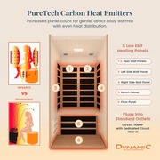 Barcelona 1- to 2-Person Low EMF FAR Infrared Home Sauna image 4