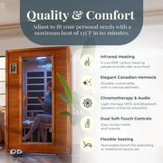 Andora 2-Person Low EMF FAR Infrared Sauna in Canadian Hemlock image 5