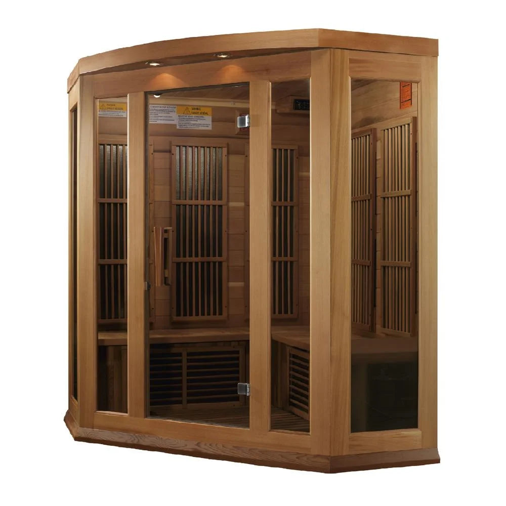 3-Person Corner Low EMF FAR Infrared Sauna in Canadian Red Cedar image 6