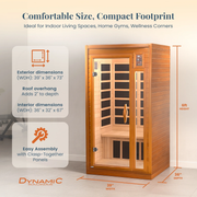 Barcelona 1- to 2-Person Low EMF FAR Infrared Home Sauna image 6