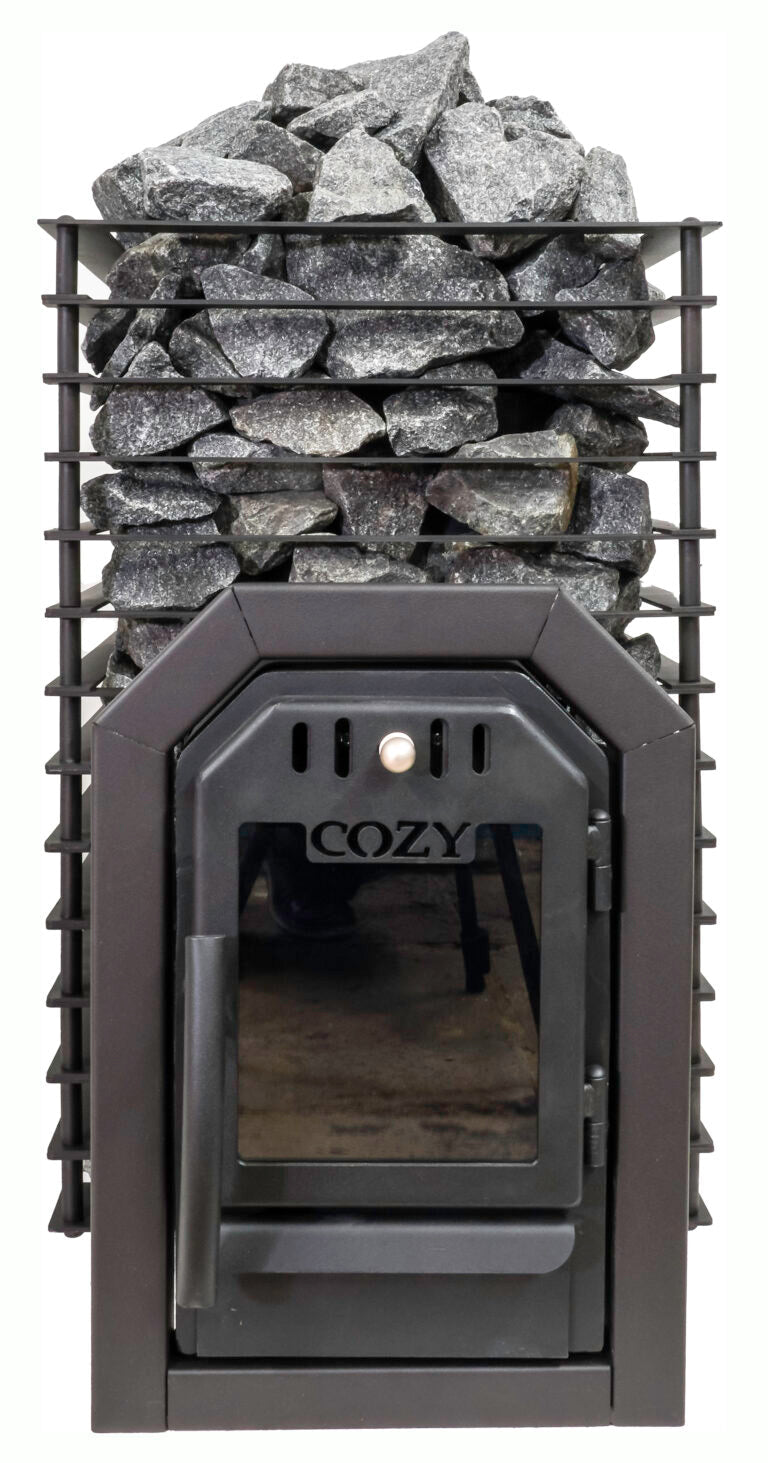 Cozy Heat Quattro Thru-Wall 18kW Sauna Stove - Wood-Burning Sauna Stove