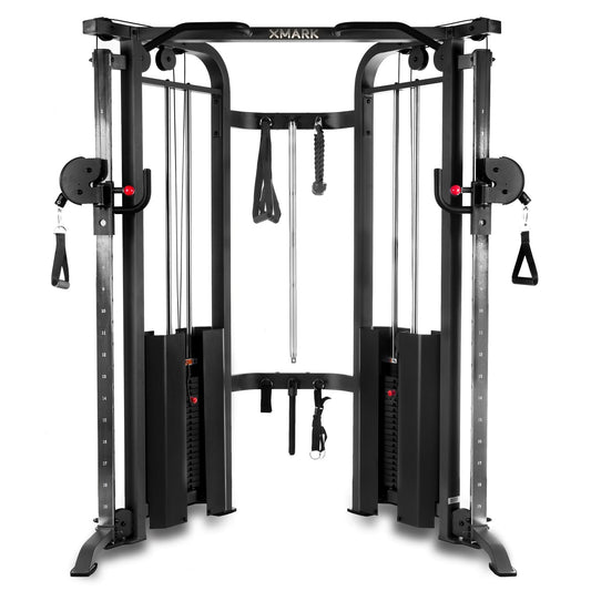 XMark Functional Trainer Cable Machine with Dual 200 lb Weight Stacks