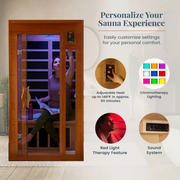 Barcelona 1- to 2-Person Low EMF FAR Infrared Home Sauna image 7