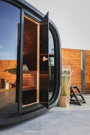 Leil Saunas Black Cube Classic - 4 Person Outdoor Traditional Sauna Kit image 3