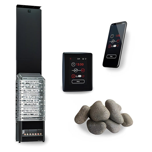 Saunum Air 10 SSB WiFi Sauna Heater Package - 9.6kW, Air Mixing Technology, Himalayan Salt, 282-424 Cu Ft