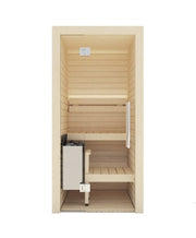 Auroom Cala Glass Mini 1-Person Traditional Sauna Kit w/ Aspen Wood image 2