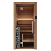 Auroom Cala Glass Mini 1-Person Traditional Sauna Kit w/ Thermo-Aspen Wood image 2