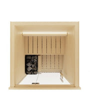 Auroom Cala Glass Mini 1-Person Traditional Sauna Kit w/ Aspen Wood image 3
