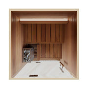 Auroom Cala Glass Mini 1-Person Traditional Sauna Kit w/ Thermo-Aspen Wood image 3