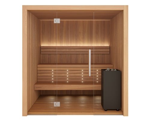 Auroom Libera Glass 6-Person Traditional Sauna Kit