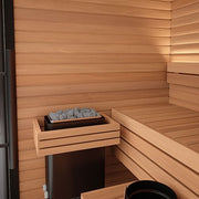 Auroom Mira S 2-Person Outdoor Traditional Sauna Cabin Kit w/ Black Thermo-Spruce Wood image 3
