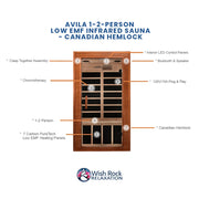 Avila 1-2-person Low EMF Infrared Sauna - Canadian Hemlock image 4